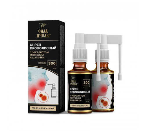 Спрей прополисный с шалфеем, эвкалиптом и ментолом