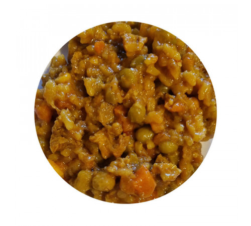 Паэлья веганская Су-вид с "Как бы цесаркой" и микрозеленью